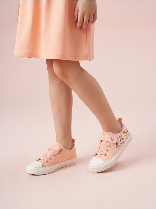 Sinsay - Tenisi joși cu arici și motiv lăbuțe - roz