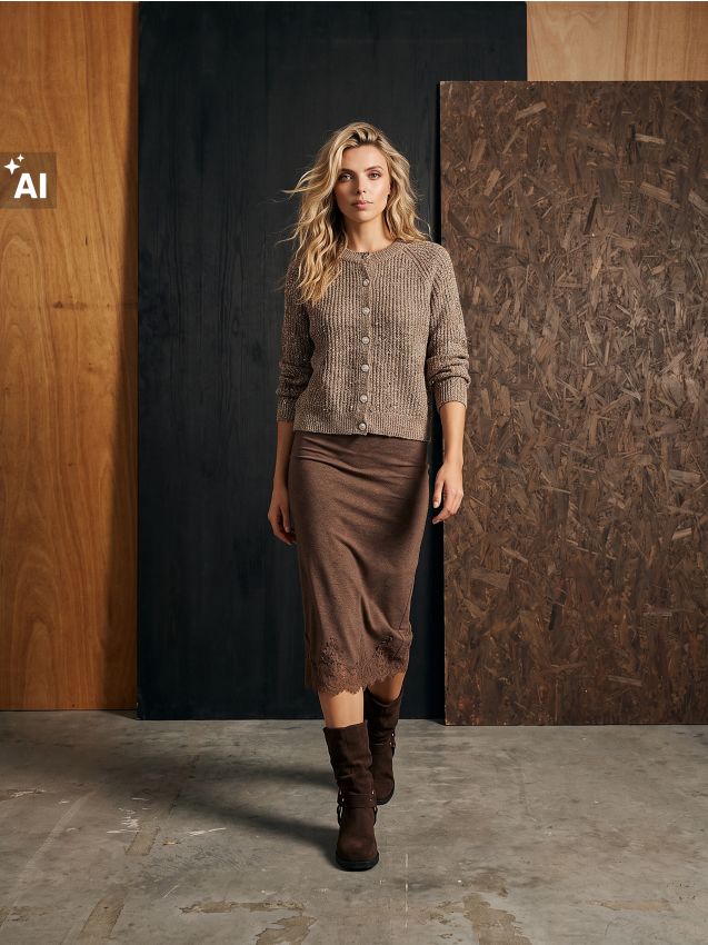 Sinsay - Cardigan cu nasturi decorativi - maro