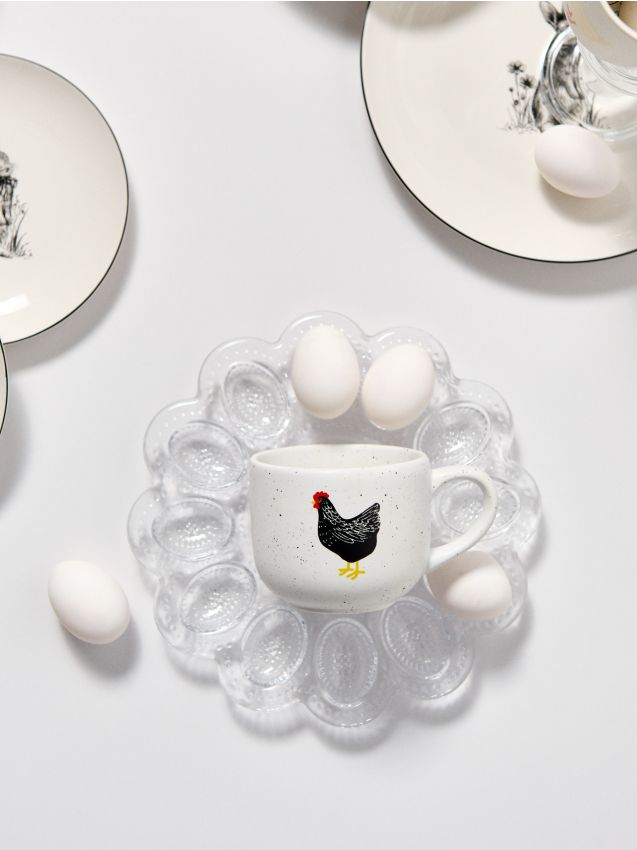 Sinsay - Cană cu puncte și o găină - negru