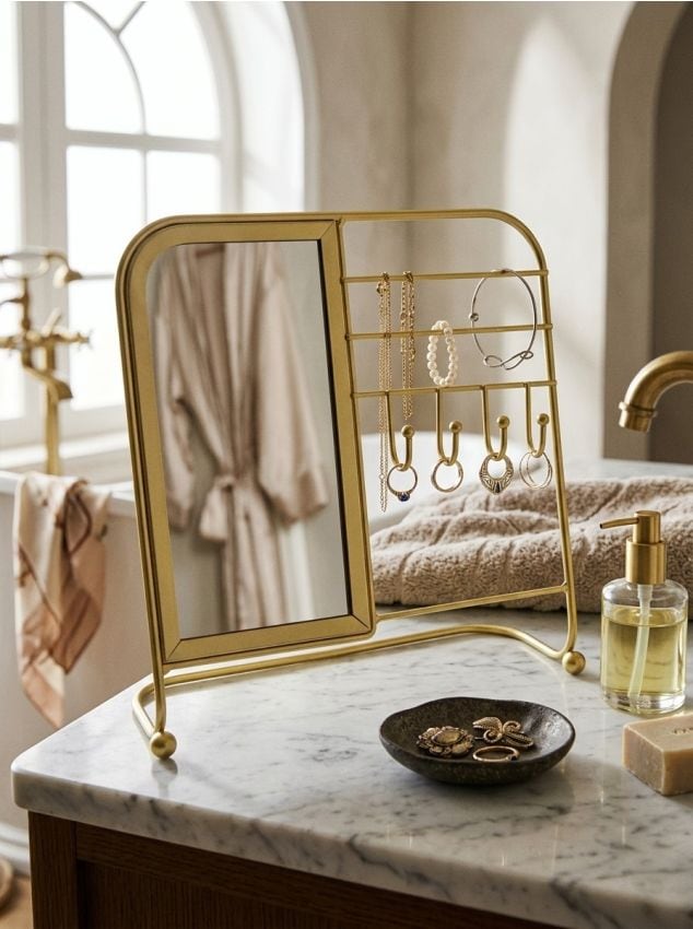 Sinsay - Suport pentru bijuterii cu oglindă - auriu