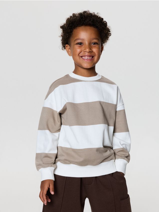Sinsay - Hanorac crewneck în dungi - multicolor