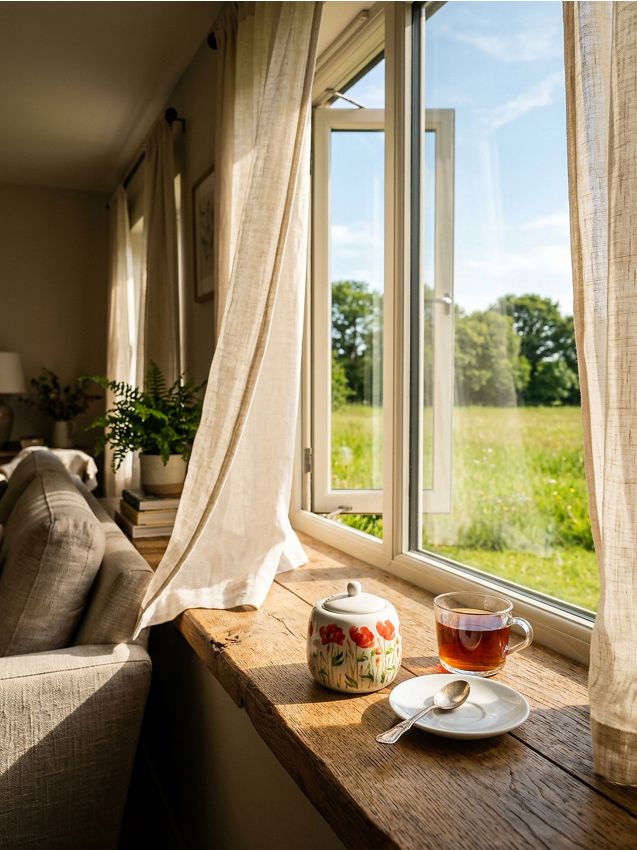 Sinsay - Recipient ceramic pentru alimente cu capac cu motiv floral - crem