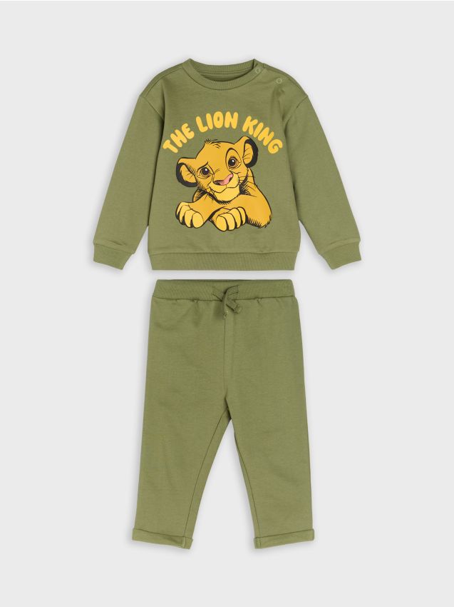 Sinsay - Bawełniany komplet dresowy The Lion King - beżowy