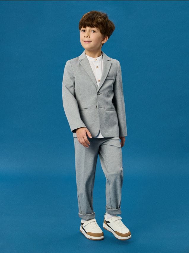 Sinsay - Pantaloni cu dungă - gri deschis