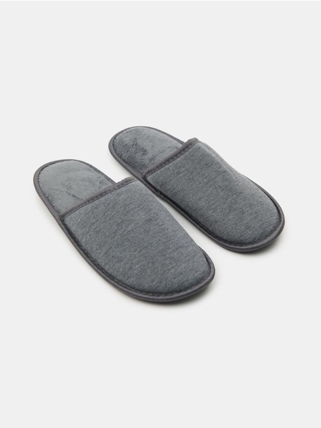Sinsay - Papuci basic slip-on - gri-închis