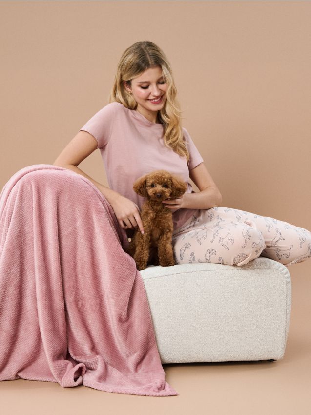 Sinsay - Hladká deka - pastelová ružová