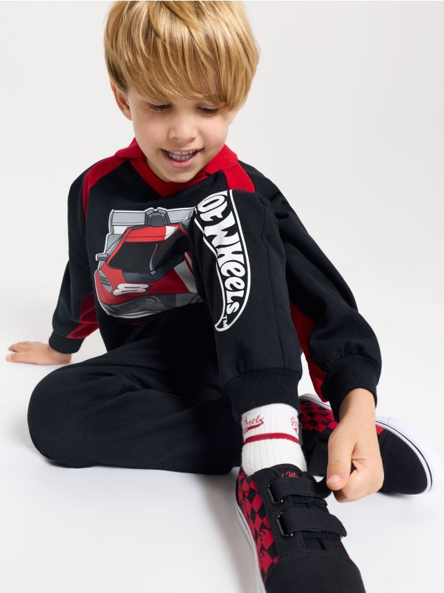Sinsay - Set bluză și pantaloni sport Hot Wheels - negru