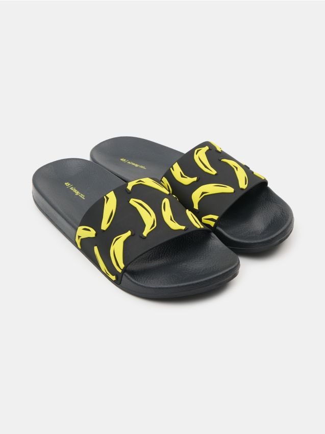 Sinsay - Papuci cu model de banane - negru