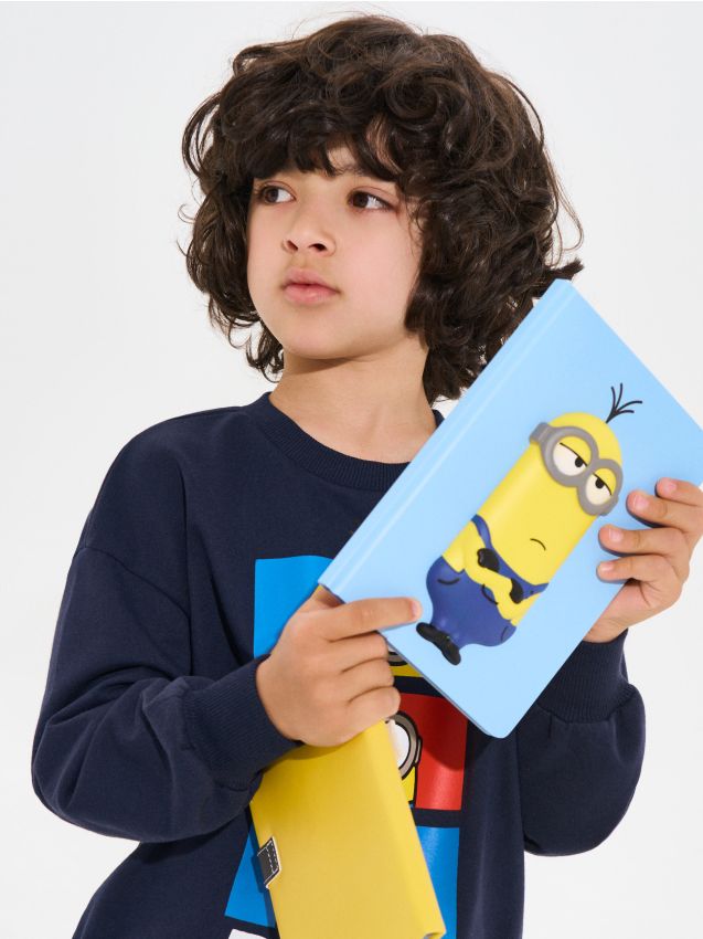 Sinsay - Caiet cu copertă 3D Minions - light blue