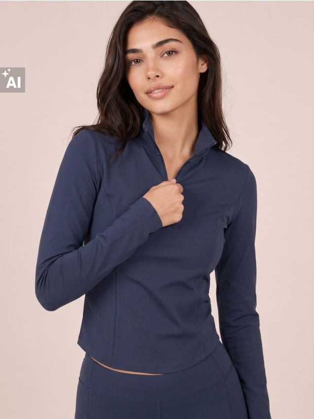 Sinsay - Tricou sport cu mânecă lungă Everyday Active - bleumarin
