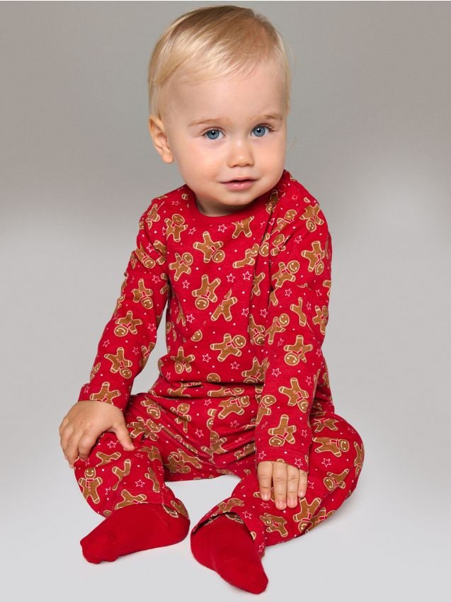 Sinsay - Dvojdielne pyžamo s motívom perníkového panáčika - červená