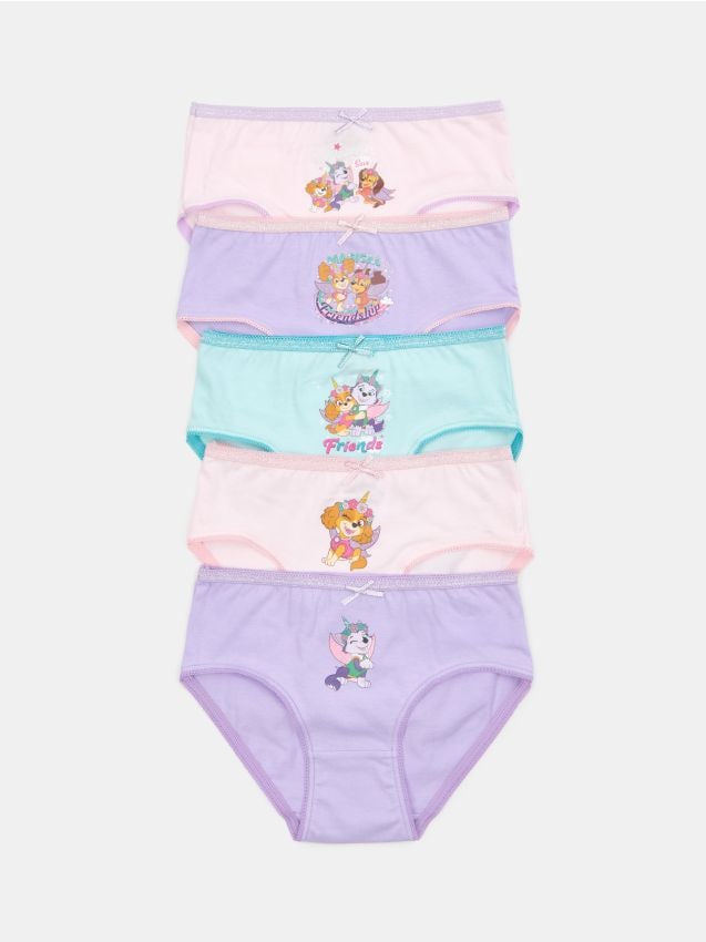 Sinsay - Bawełniane majtki figi 5 pack PAW Patrol - fioletowy
