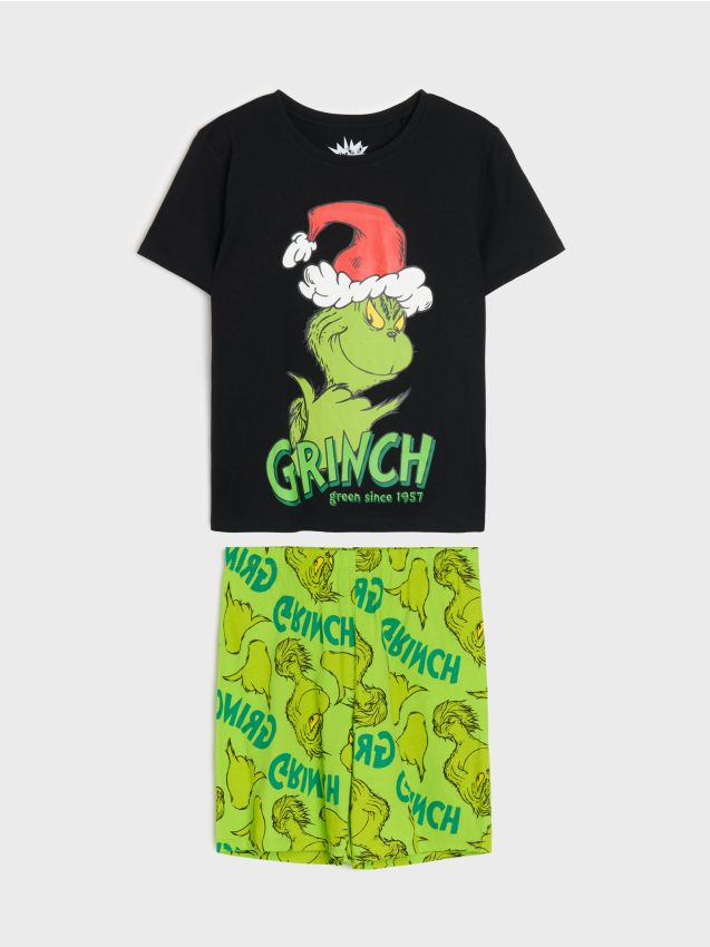 Sinsay - Pijama din bumbac în două piese cu imprimeu Grinch - multicolor