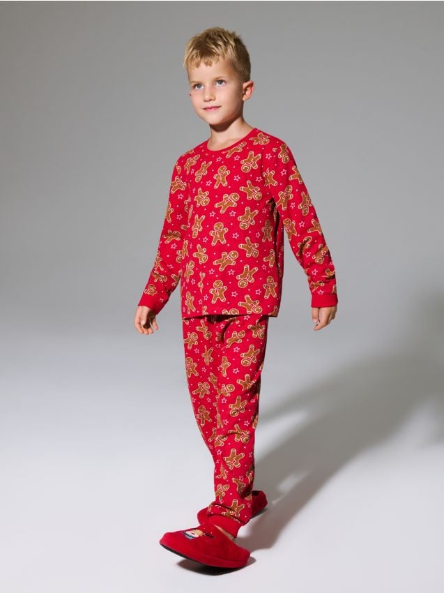 Sinsay - Dvojdielne pyžamo s motívom perníkového panáčika - červená