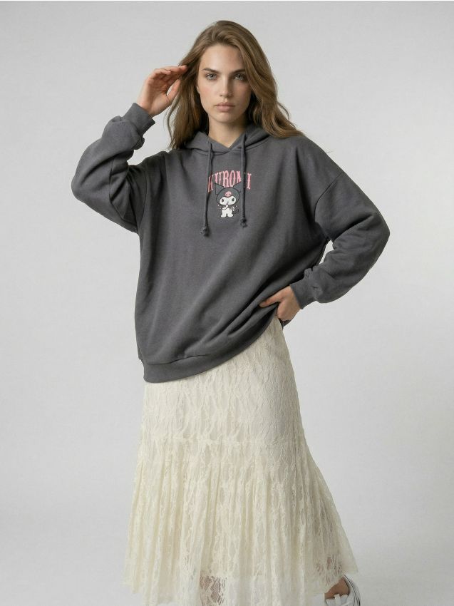 Sinsay - Hanorac cu imprimeu Kuromi - negru-antracit