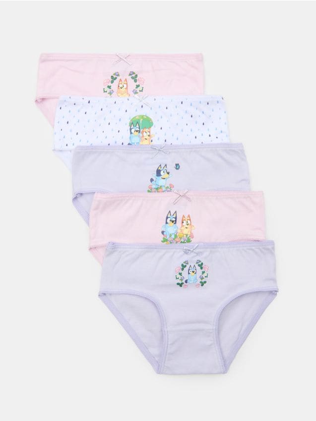 Sinsay - Bawełniane majtki figi 5 pack Bluey - wielobarwny