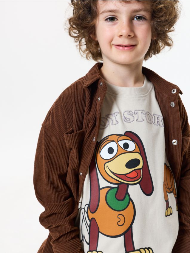 Sinsay - Tricou din bumbac cu broderie Toy Story - crem