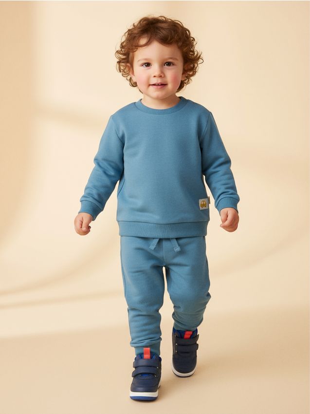 Sinsay - Bawełniany komplet dresowy - niebieski