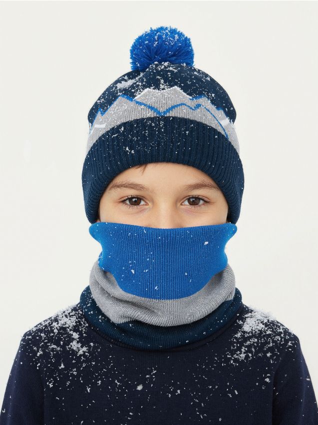 Sinsay - Súprava čiapky beanie a komína - viacfarebná