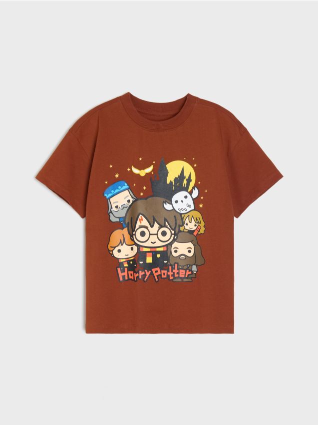 Sinsay - Tricou din bumbac cu imprimeu Harry Potter - arămiu