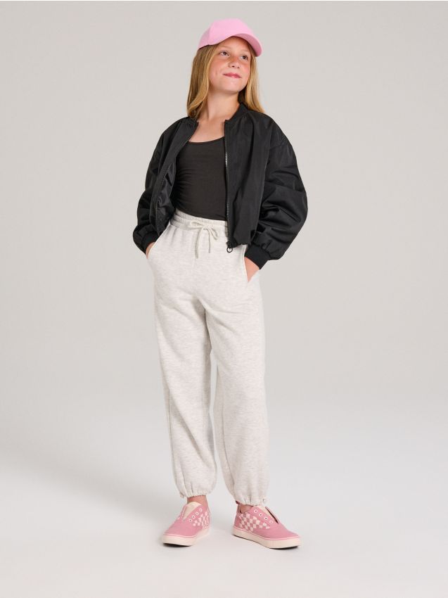 Sinsay - Pantaloni de trening jogger cu manșete la tiv - bej