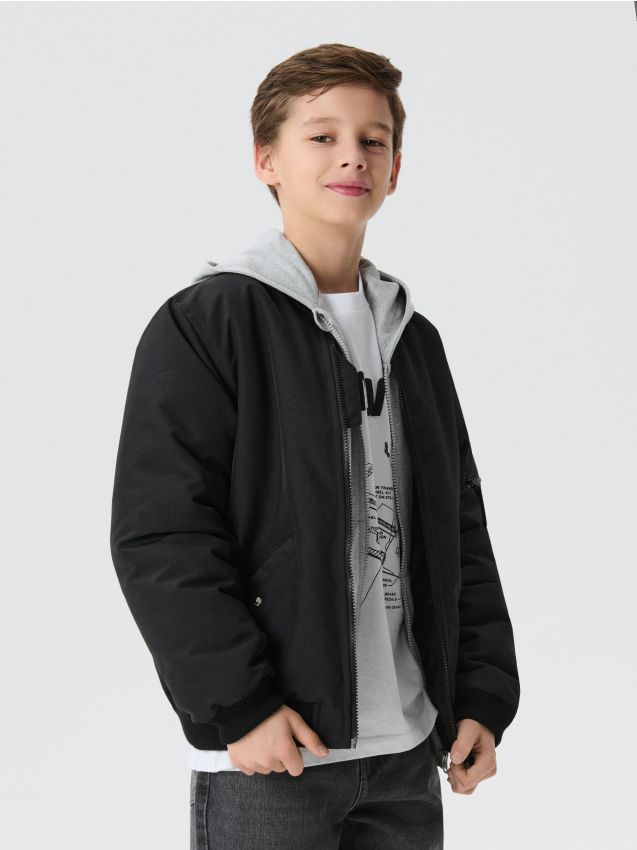 Sinsay - Kurtka bomberka z kieszeniami - czarny