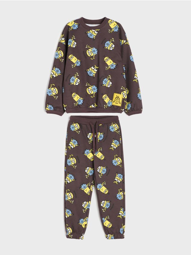 Sinsay - Set trening: bluză și pantaloni Minions - gri-închis