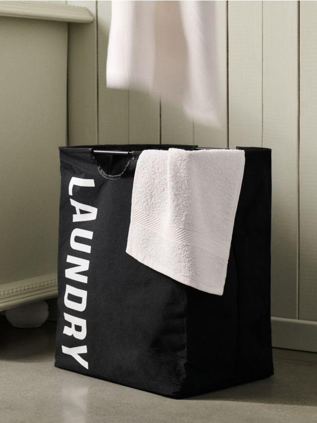 Sinsay - Coș de rufe cu inscripție - negru