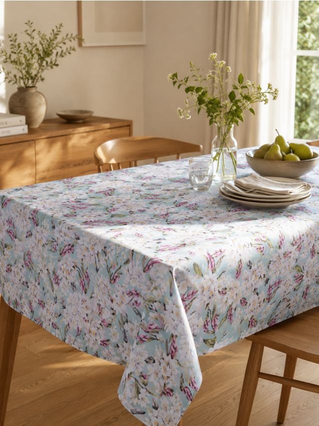 Sinsay - Față de masă cu model floral - acvamarin