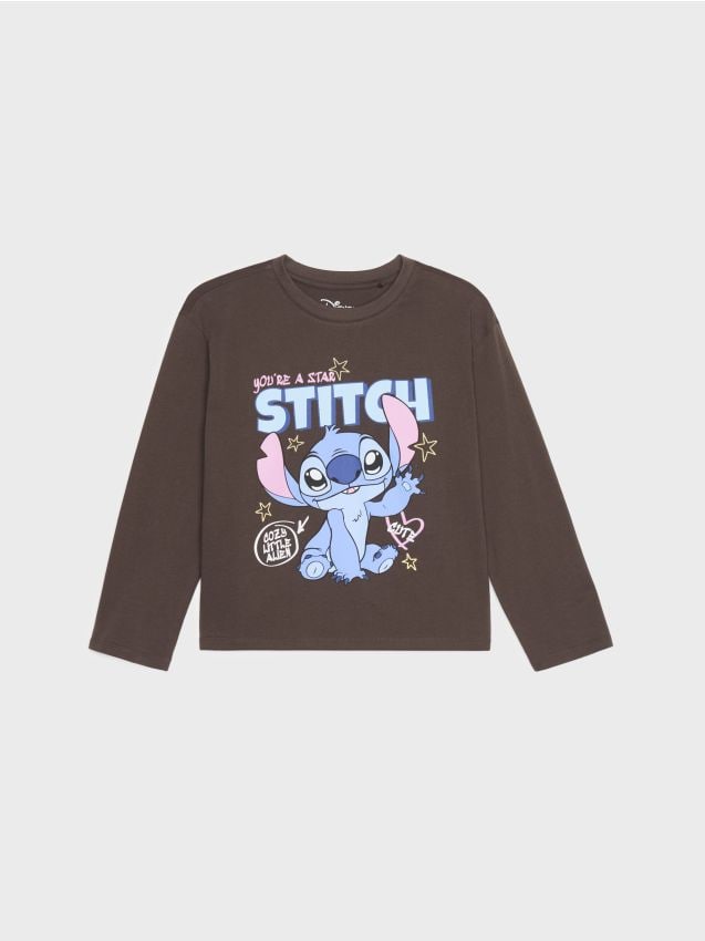 Sinsay - Pamučna majica dugih rukava s printom Stitch