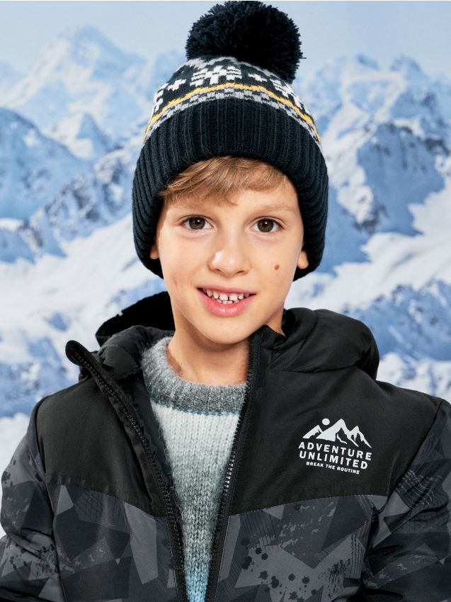 Sinsay - Čiapka beanie s brmbolcom - tmavomodrá