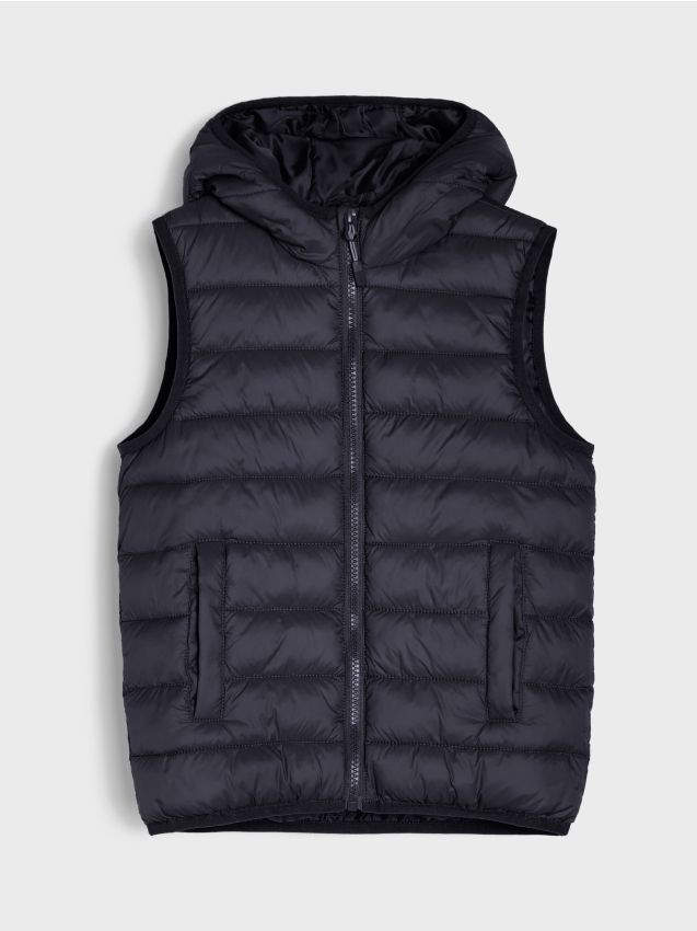 Sinsay - Vestă matlasată cu glugă - bleumarin