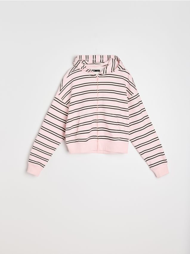 Sinsay - Hanorac oversize cu bumbac și dungi - multicolor