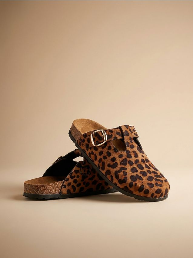Sinsay - Papuci mule cu imprimeu leopard - multicolor