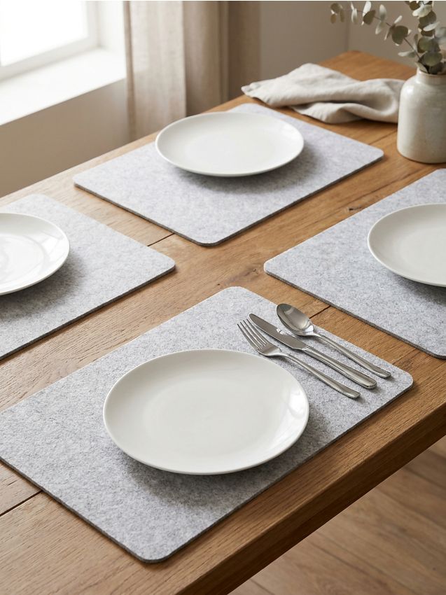 Tovagliette da tavola, set da 4 - grigio chiaro