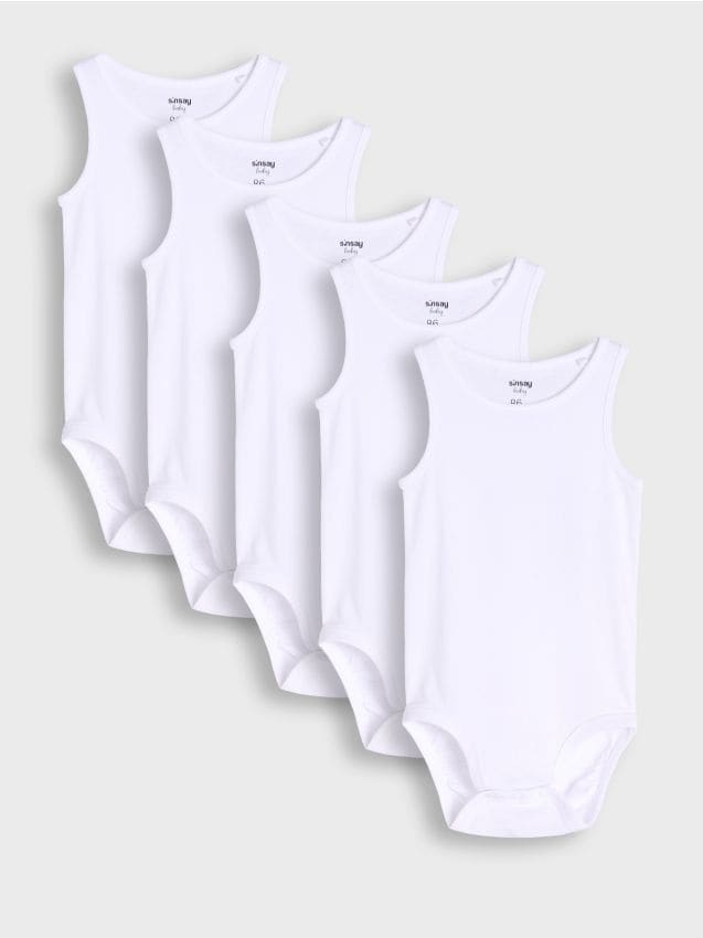 Sinsay - Set de 5 body-uri - alb