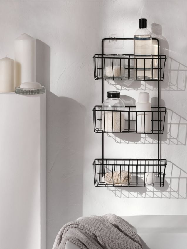 Sinsay - Polica s tromi košíkmi - čierna