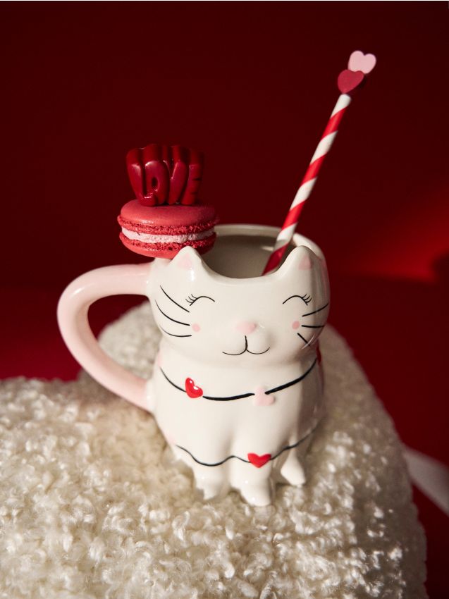 Sinsay - Hrnček v tvare mačky - viacfarebná