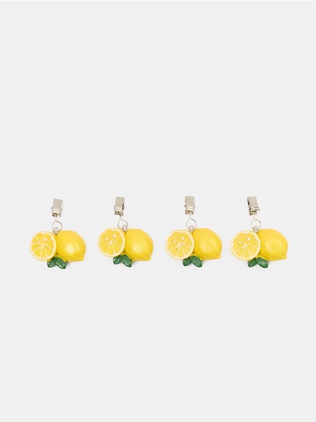 Sinsay - Greutăți pentru față de masă cu motiv de lămâi 4 pack - galben