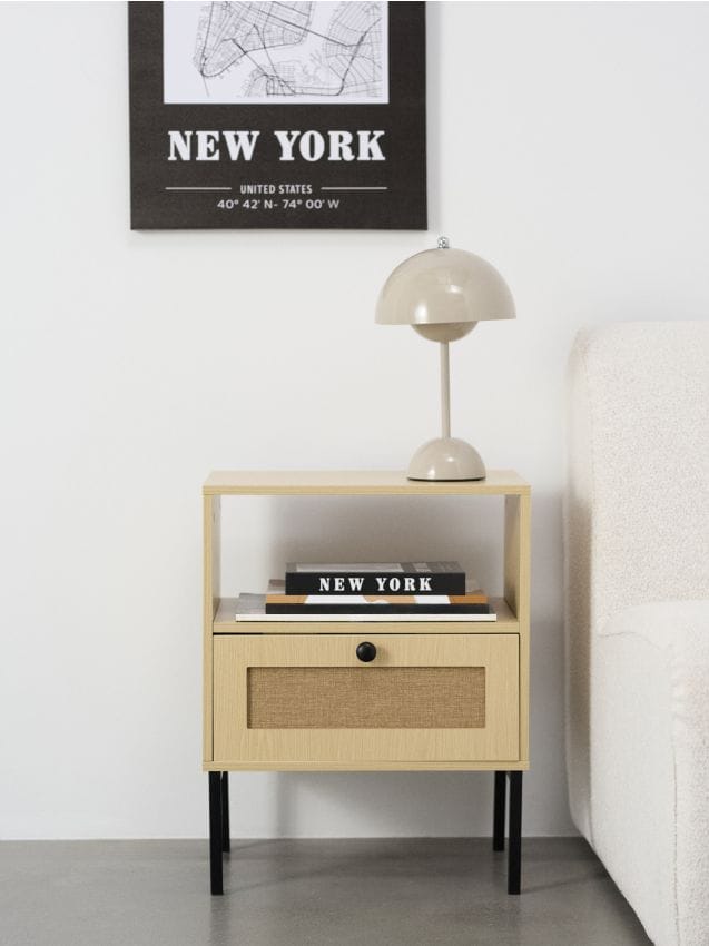 Sinsay - Nočný stolík so zásuvkou - béžová