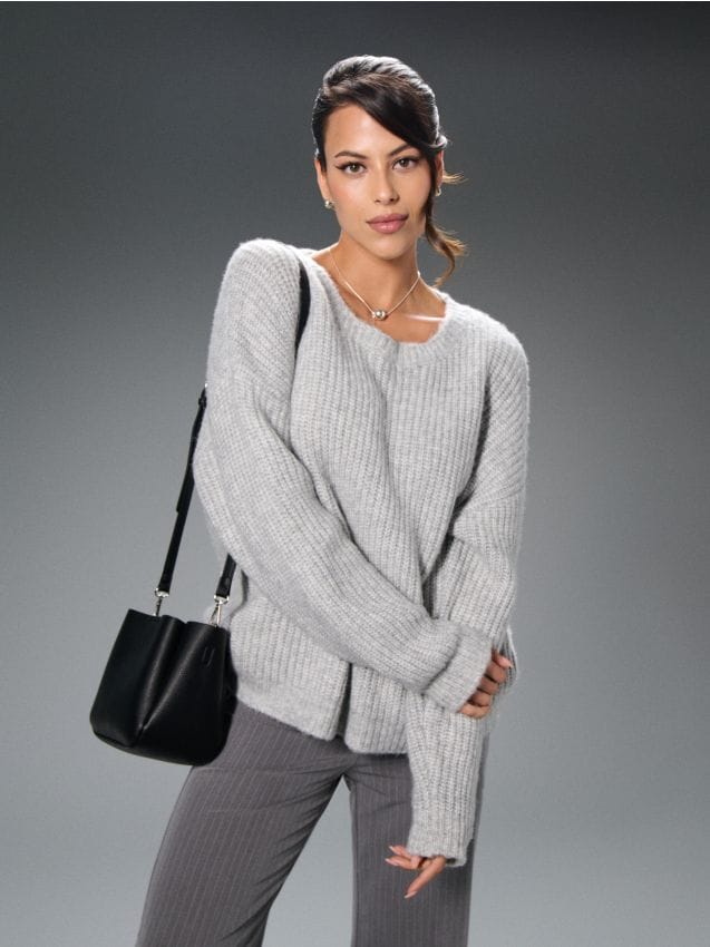 Sinsay - Kabelka typu bucket - čierna