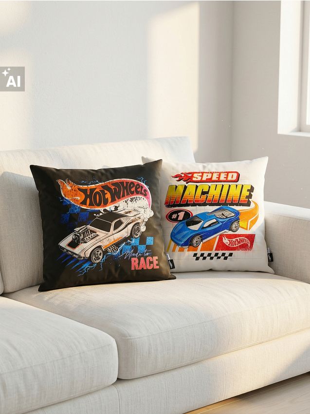 Sinsay - Set de fețe de pernă cu motiv Hot Wheels 2 bucăți - multicolor