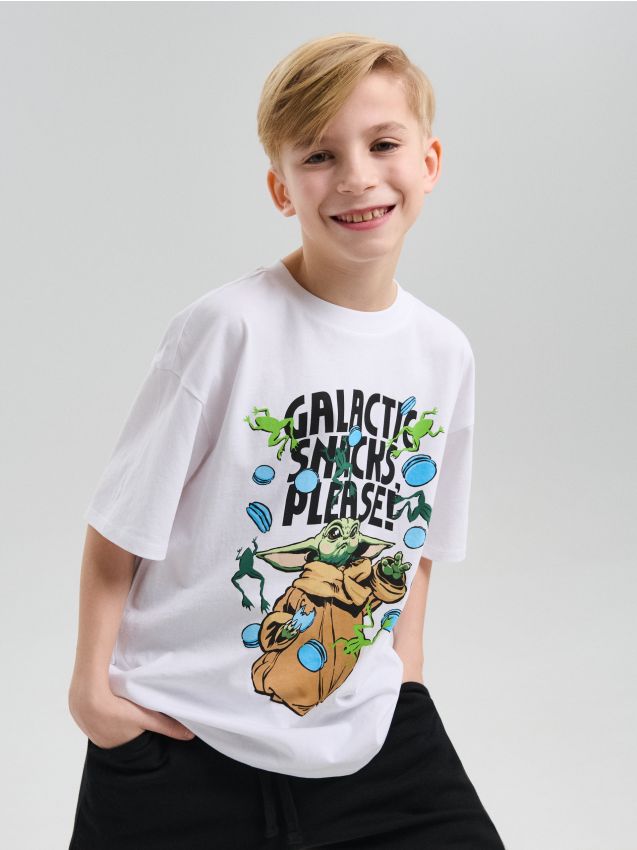 Sinsay - Tricou din bumbac cu mânecă scurtă Star Wars - alb