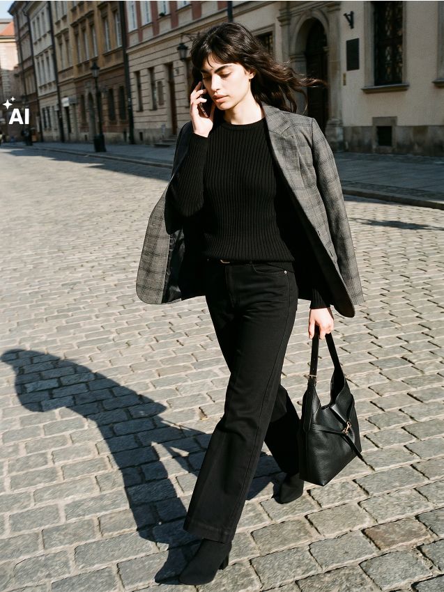 Sinsay - Pulover striat cu decolteu rotund - negru