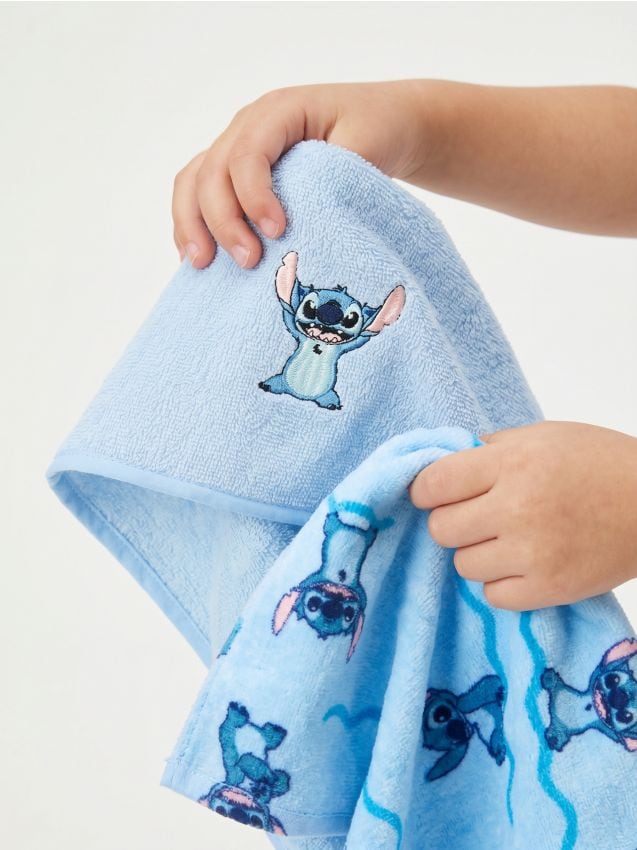 Confezione da 2 asciugamani in cotone Stitch - azzurro