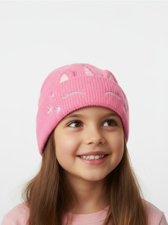 Sinsay - Čiapka s 3D prvkami - ružová