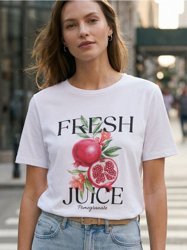 Sinsay - Tricou din bumbac cu imprimeu - alb