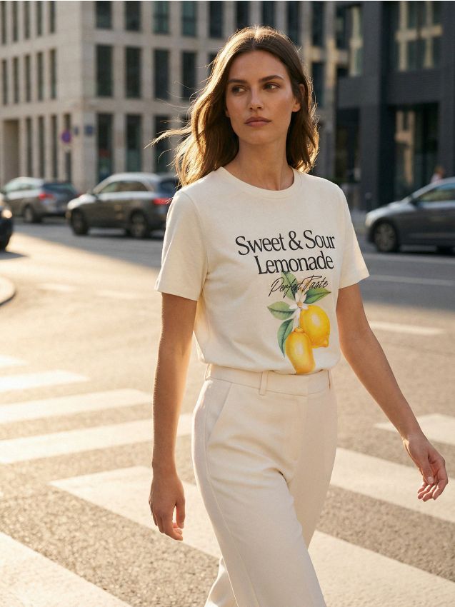 Sinsay - Tricou din bumbac cu imprimeu - verde-pal