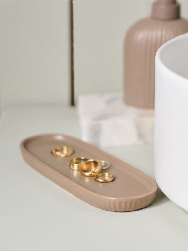 Sinsay - Tavă decorativă din ceramică - cafeniu