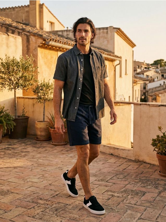 Sinsay - Bawełniana koszula z krótkim rękawem - szary